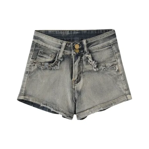 MTHE Винтажные синие женские джинсовые шорты