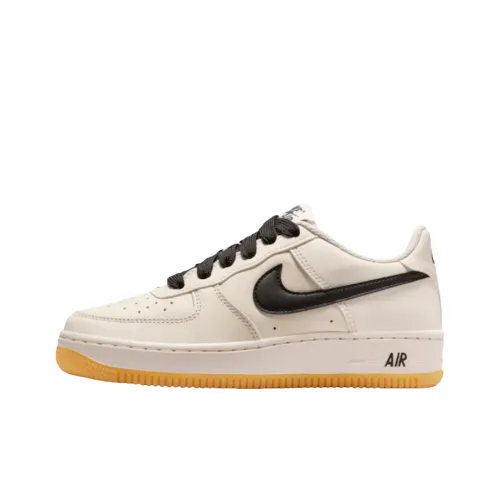 Nike Air Force 1 Устойчивый к истиранию Низкий Топ Детские Скейтбординги Бежевый Подростки