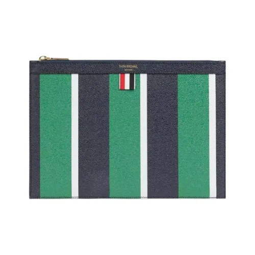 THOM BROWNE· Клатч с текстурой коровьей кожи маленькая сумка для документов женский морской синий зеленый