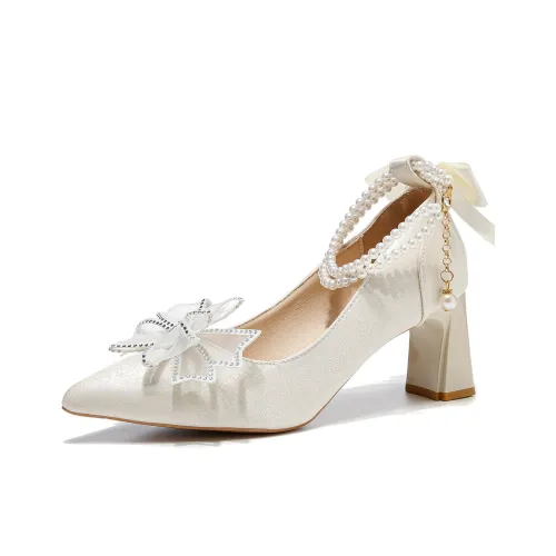 Little Red Man Грубый каблук Высокие каблуки Женские Шампанское