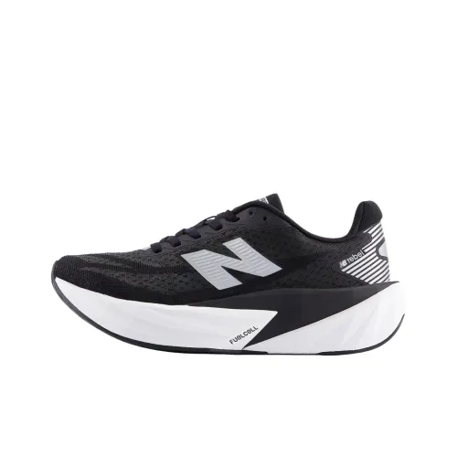 New Balance совместный бренд FuelCell Rebel v5 Устойчивый к истиранию Дышащий Низкий Топ Беговые кроссовки Женские Черный Белый