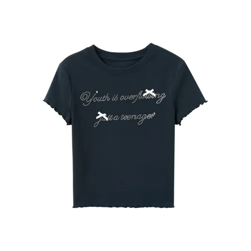 3COLOUR Темно-синий Женские футболки