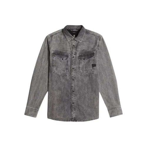 Г Звезда RAW Темно-Серый Мужская Рубашка