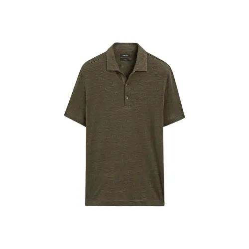 Massimo Dutti Мужская поло темно-зеленого цвета