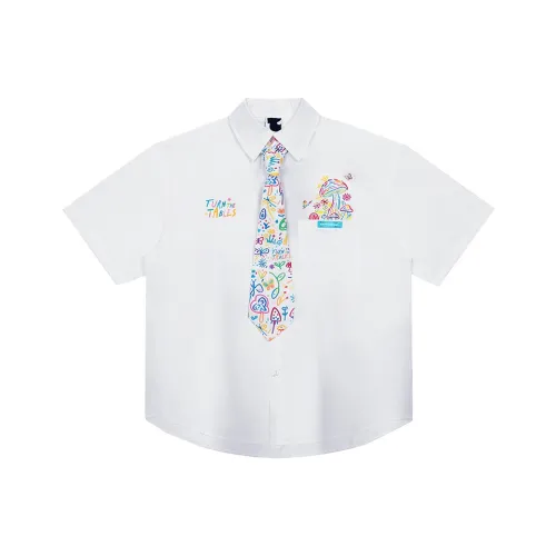 TURNTHETABLES Белый, с Tie Унисекс Рубашки