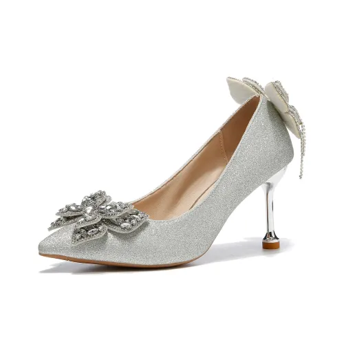 Little Red Man Высокие каблуки Женские Серебряные