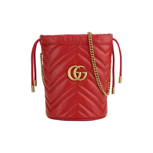 GUCCI GG Marmont Кожа Сумка через плечо Мини Женская Красная