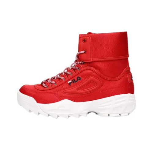 FILA Disruptor Ballistic Износостойкие Высокие Топы Повседневная Обувь Женская Красная