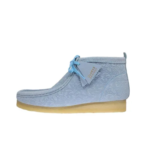 Clarks Wallabee Oxford Flowers Booties Men's Blue Clarks Wallabee Оксфорд Flowers Ботильоны Мужские Синие