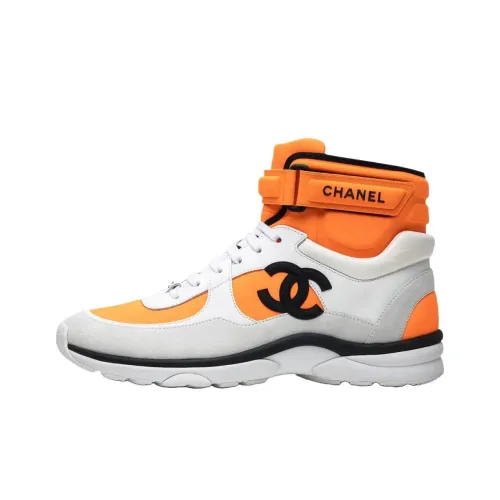 CHANEL Повседневный Высокий Топ Апельсин Женские