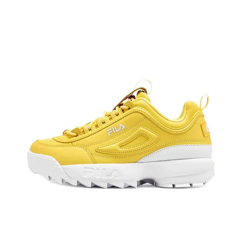 FILA Disruptor 2 Устойчивый к истиранию Низкий Топ Повседневная обувь Женская Желтая