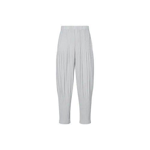 Homme Plissé Issey Miyake Серые Мужские Повседневные Штаны