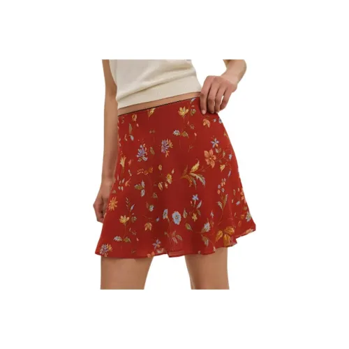 Reformation Коньячная Юбка Повседневная Короткая Юбка Женская