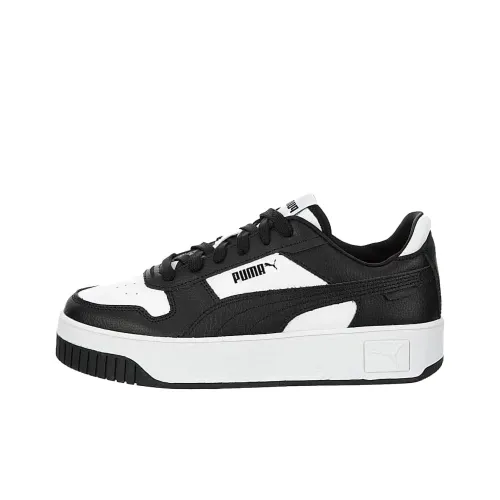PUMA Carina Street Устойчивые к истиранию Низкие Кроссовки для скейтбординга Женские Черный Белый