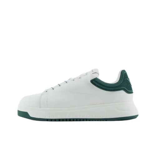 EMPORIO ARMANI Низкие кроссовки для скейтбординга Мужские Белые Зеленые