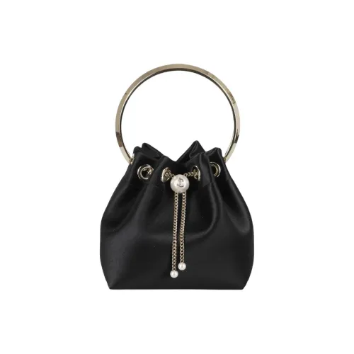 Jimmy Choo Телячья кожа Ведрообразная сумка Сумка через плечо Сумка для женщин Черный