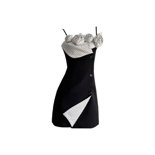 TIBINB Черные Женские Слиплатья