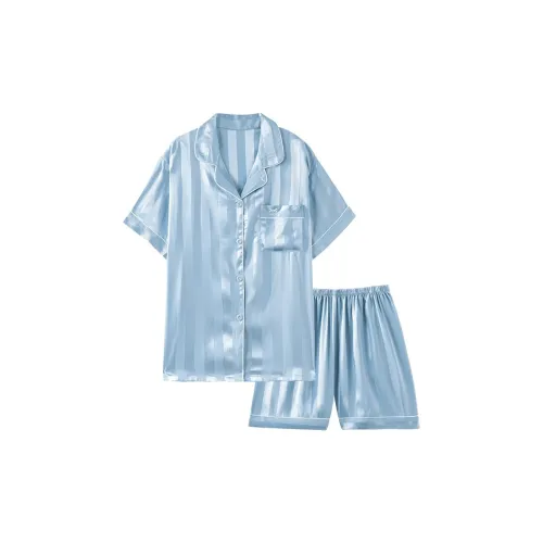 MIIOW Синие полосы Цветочный Мужской Пижамный комплект