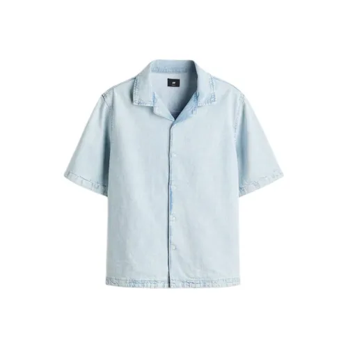 H&M Светло-синие джинсовые мужские рубашки