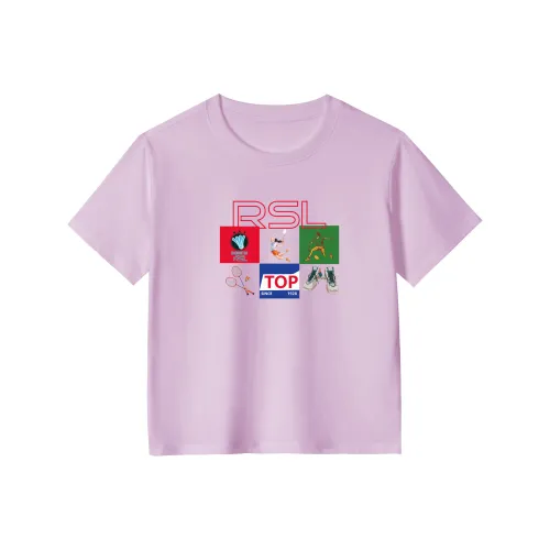 RSL Фиолетовый R014 Передняя часть и Средняя Kids T Рубашки