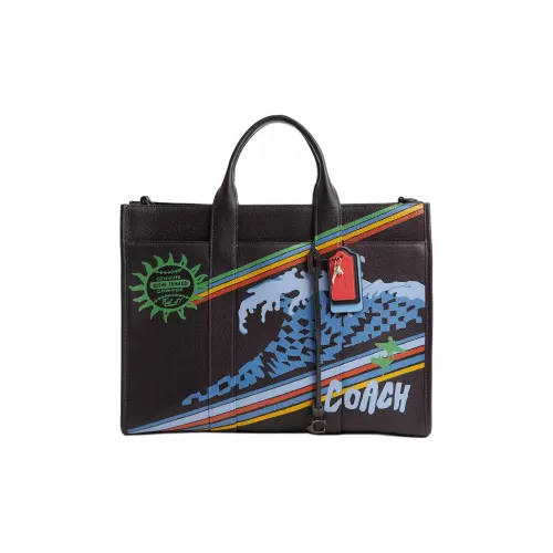 COACH Wesley Кожа Сумка Большая Унисекс Черная