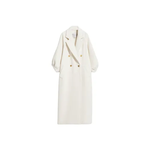 MaxMara Zaffo Коллекция Кашемировое Пальто Женское Белое