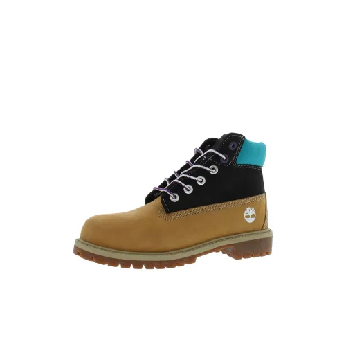 Timberland Детские кожаные сапоги MID Топ Коричнево-черный Зеленый Для дошкольников