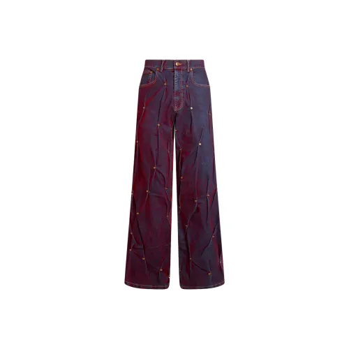 KUSIKOHC Velvet Red Men's Jeans