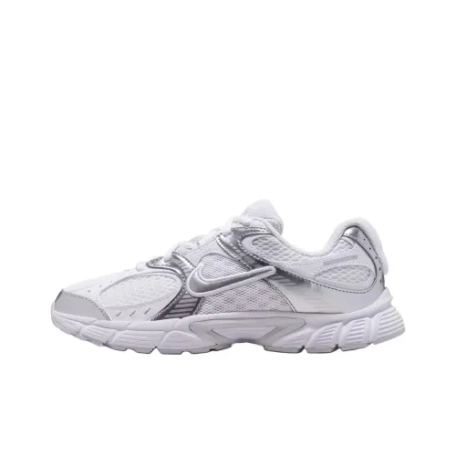 Nike V5 RNR Детская беговая обувь Низкий топ Белый/Металл Серебряный Школьный возраст
