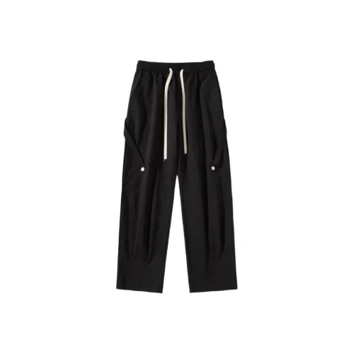 YOUSEKOO Черные Унисекс Повседневные Брюки