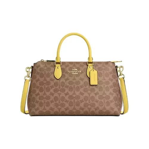 COACH Georgia Покрытый холст Одно плечо Сумка Большая Женская Коричневая