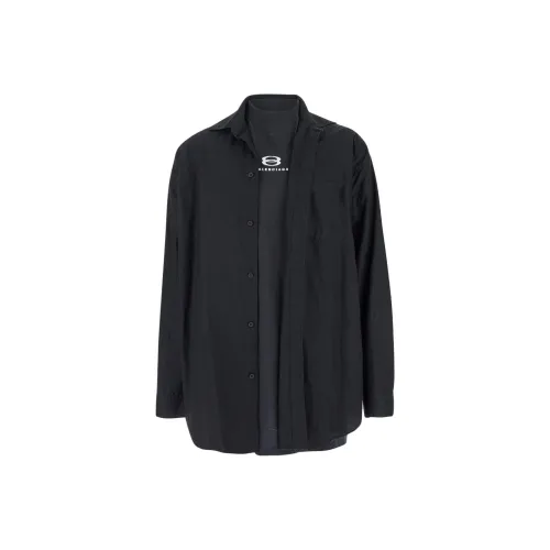 Balenciaga FW24 Рубашка Свободного кроя Унисекс Черная
