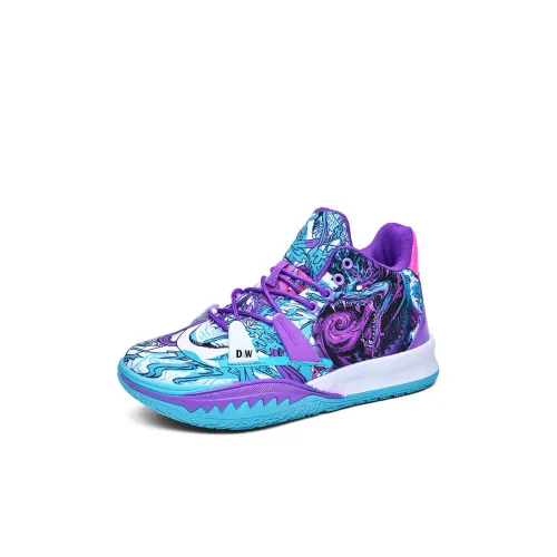 D W Slip-resistant Anti KICK Амортизация Устойчивость к износу Отскок MID Топ Детские Баскетбольные кроссовки Подростки