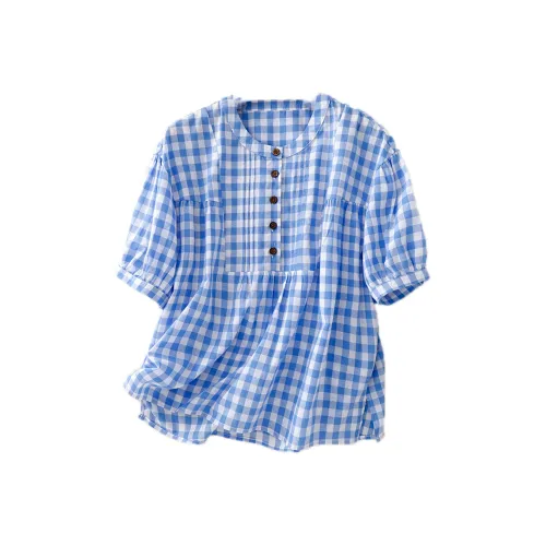 NINGCAIYUER Ледяной Синий Женская Рубашка