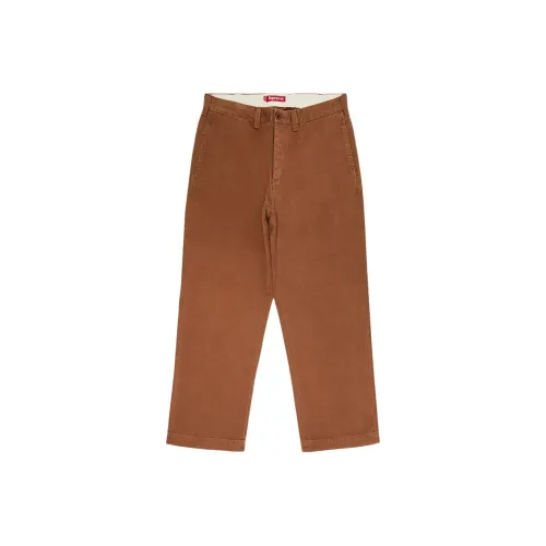 Supreme Повседневные брюки Мужские Коричневые