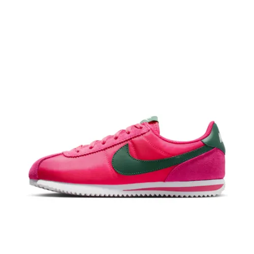 Nike Cortez Textile Устойчивый к истиранию Низкий Топ Детские Лайфстайл Кроссовки Розовый Подростки