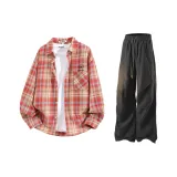 Red Shirt + Black Casual Pants  
Красная рубашка + черные повседневные штаны