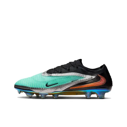 Nike FG Твердый грунт Устойчивые к истиранию Футбольные бутсы Унисекс Chrome Черный
