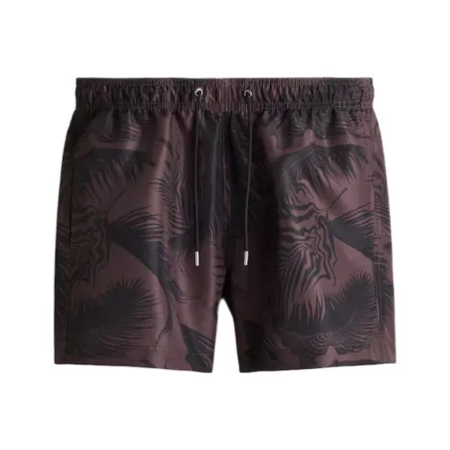 H&M Баклажан Фиолетовый/Черный Мужские Плавательные Шорты