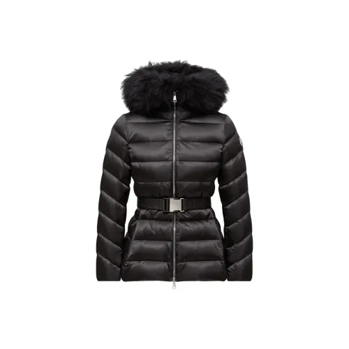 Moncler Cupidone с капюшоном овчина короткая пуховая куртка женская черная