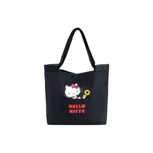 Sanrio Hello Kitty Polyester Cotton Blend Tote Bag Shopping Bag Shoulder Bag Crossbody Bag Women's Black