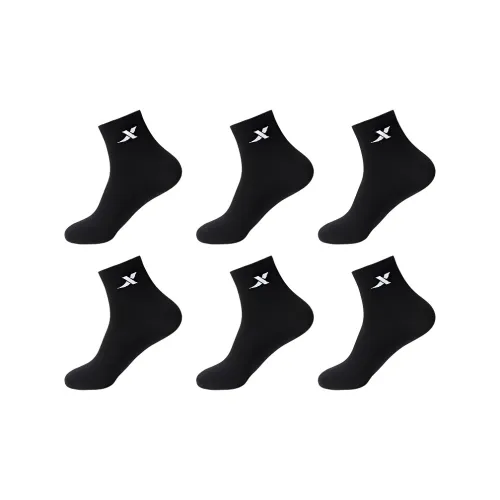 XTEP 6 пар Черный + Черный + Черный + Черный + Черный + Черный Мужские носки MID до икры