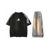 Черный топ+серые брюки