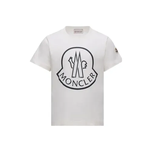 Moncler T-рубашка с принтом логотипа хлопковая T-рубашка белый детский