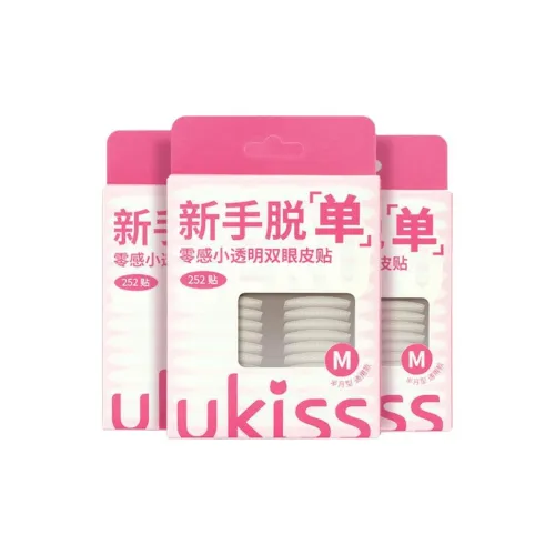 UKISS Натуральный Незаметный Бесшовный Двойной Наклейки для Веки в Форме Полумесяца 252 Наклеек Коробка *3