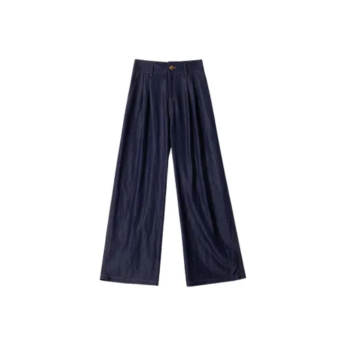 BEIQIANNI Темно-синие женские повседневные штаны