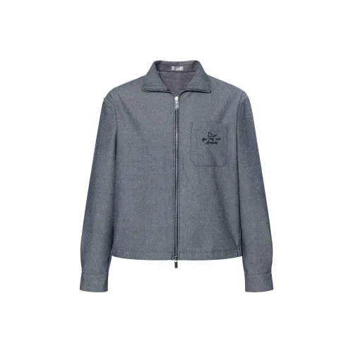 DIOR SS25 DIOR и HYLTON NEL Куртки Пальто Мужской Серый