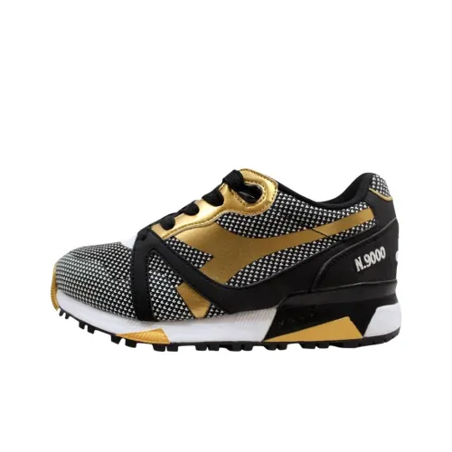 DIADORA N9000 Устойчивый к истиранию Низкий Топ Повседневная обувь Мужская Черный Золото