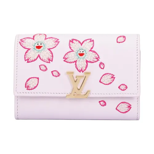 LOUIS VUITTON Takashi Murakami Коллаборация Capucines Кожа Клатч Женские Розовый