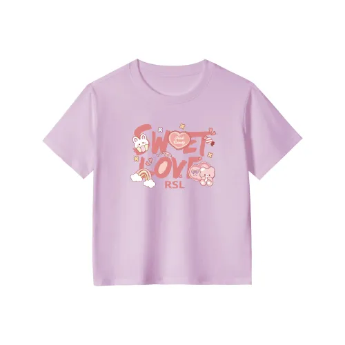 RSL Фиолетовый R016 Передняя часть и Средняя Kids T Рубашки